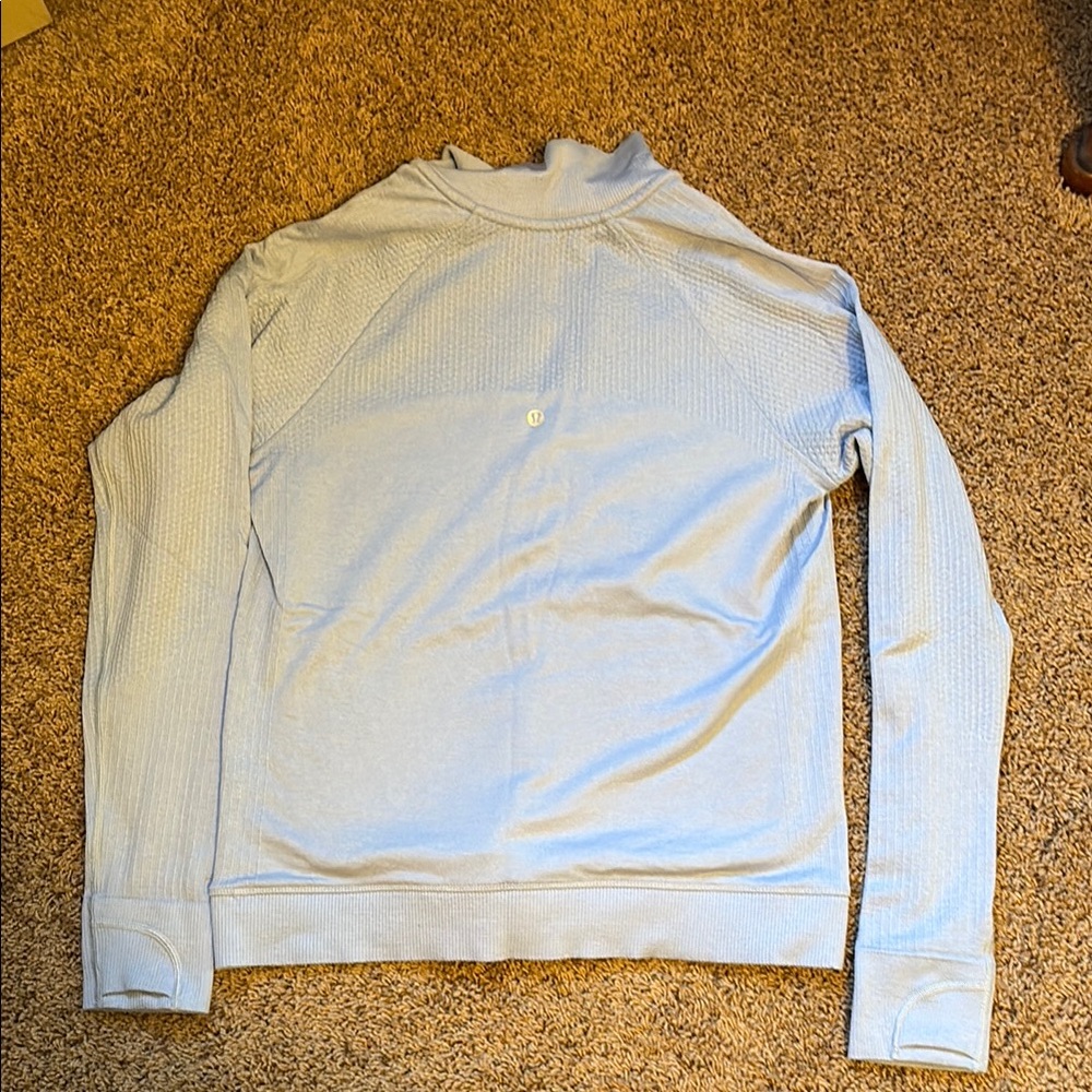 Lululemon Athletica Light Blue Engineered Warmth Half Zip - Picture 6 of 10